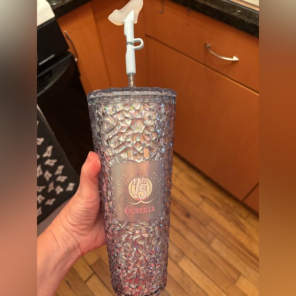 Disney Parks Cinderella 75th Anniversary Starbucks Tumbler  Disney Parks Cinderella 75th Anniversary Starbucks Tumbler Slipper Straw Topper